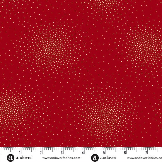 C52 - stof spritz santa red - Spritz metallic by Makower