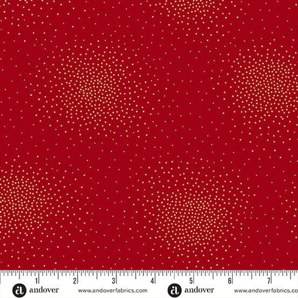 C52 - stof spritz santa red - Spritz metallic by Makower
