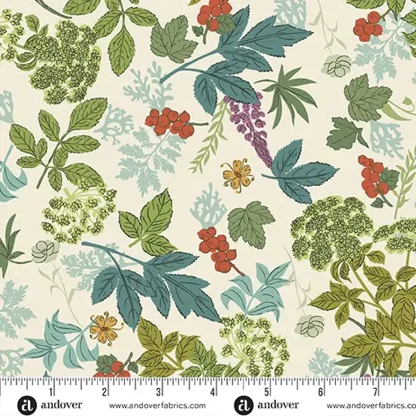 Q531 - stof wild flora buttermilk - Nordic Summer - by Andover