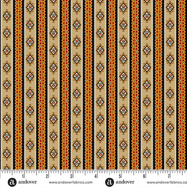 Q1032 - stof Licorice Bloom Stripe -  Spice Market by Jo Morton