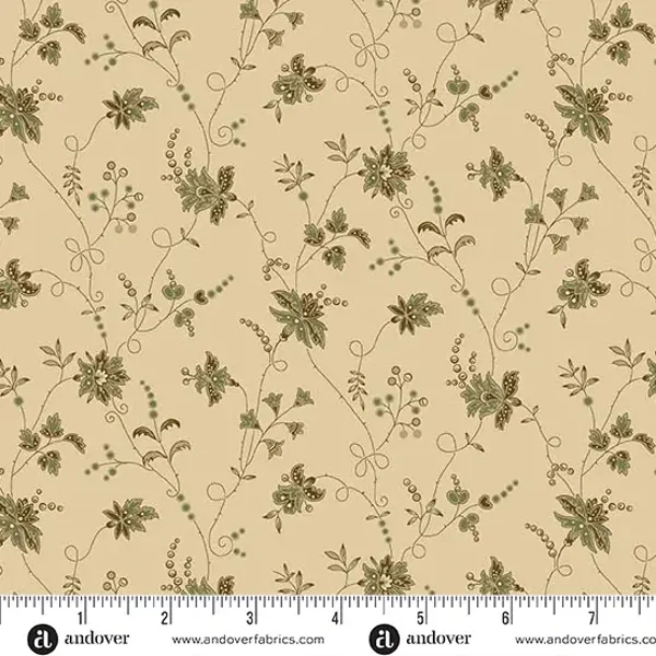 Q169 - stof trellis olive - Thrunk Treasures by Jo Morton