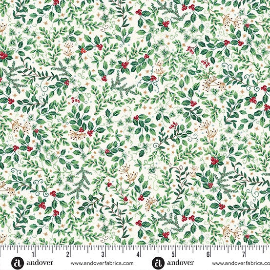 C59 - stof evergreen cream - Country Christmas by Makower