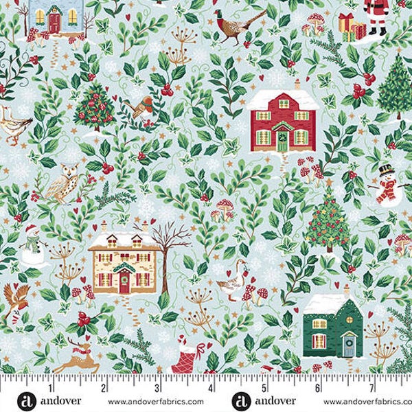 C61 - stof cottages  - Country Christmas by Makower