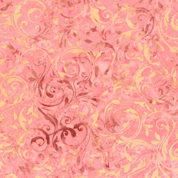 B - batikstof scroll pink
