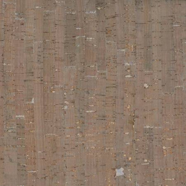 Kurkstof - kleur taupe/zilver metallic