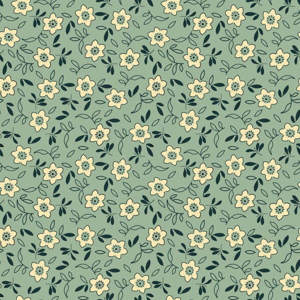 Q415 EQP  -stof Rose Hop - Glacier Blue - New Vintage