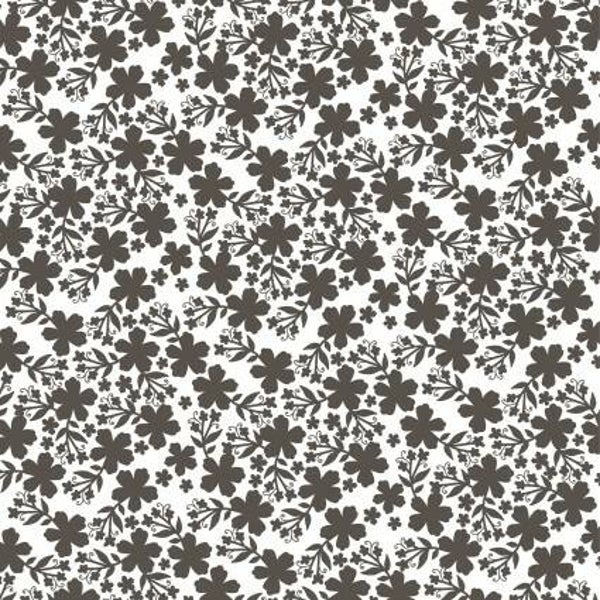 Q653 - stof donkergrijs/wit - "Prairie Sisters" by Poppie Cotton