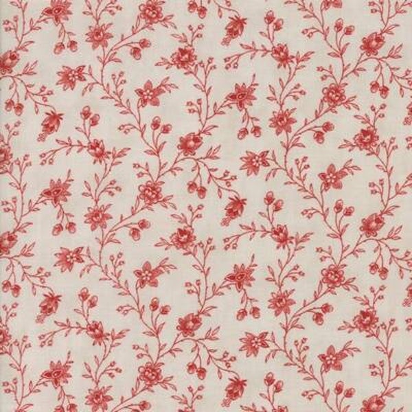 Q471 - stof  bloem rood op beige "Snowberry" - 3 Sisters by Moda