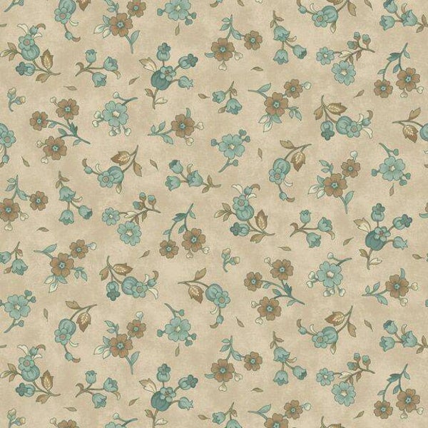 Q267 - stof teal flower Cedar Shake by Dolores Smith - Marcus Fabrics