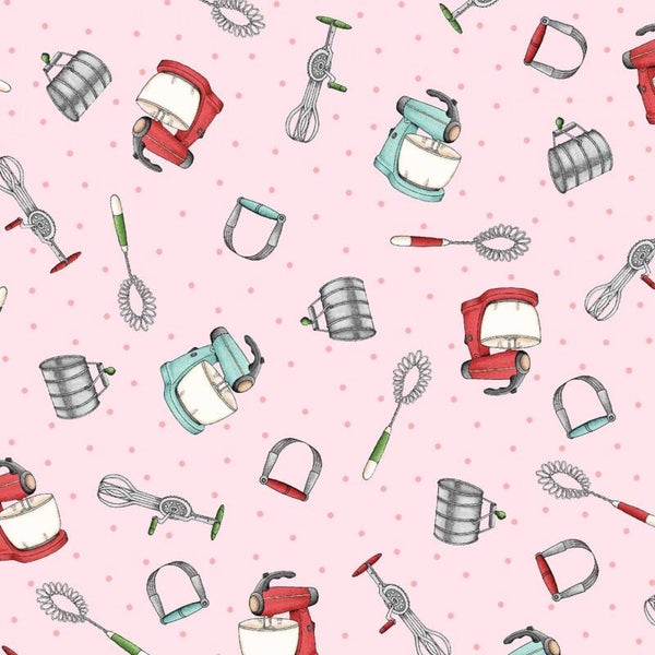 coupon A24- stof  Keukengerei op licht roze