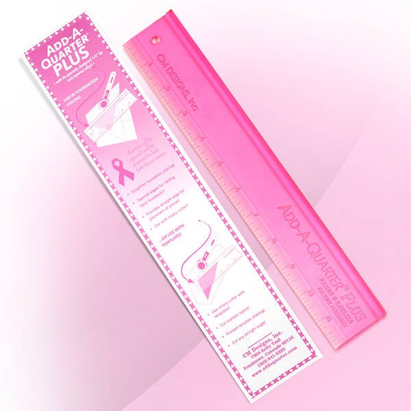 Add-a-Quarter ruler PLUS van 12 inch PINK RIBBON