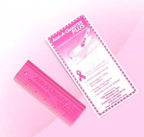 Add-a-Quarter ruler PLUS van 6 inch PINK RIBBON