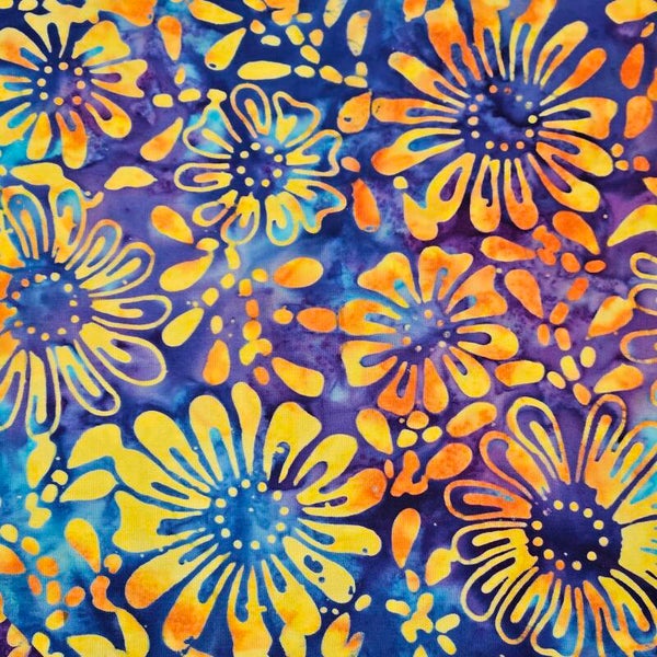 B111 - batikstof - green Flowerbed bright multi- Benartex