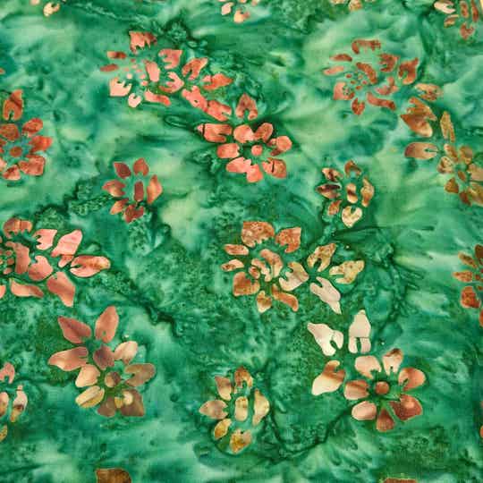 B84 - batikstof - green Flower- Benartex