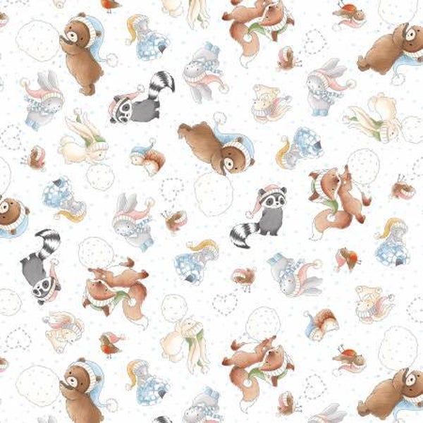 Q379 - stof bunnies snow day - Timeless Treasures
