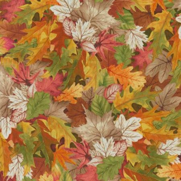 Q791 - stof herfst autumn bladeren - Timeless Treasures
