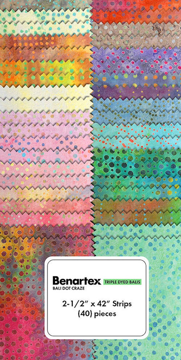 Strips bali dot craze 2 1/2 x 42 inch - Benartex