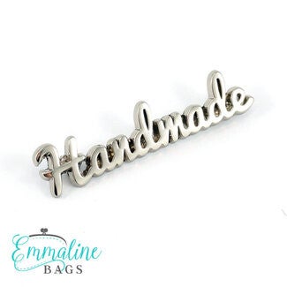 Tas label metaal geschreven Handmade - Emmaline