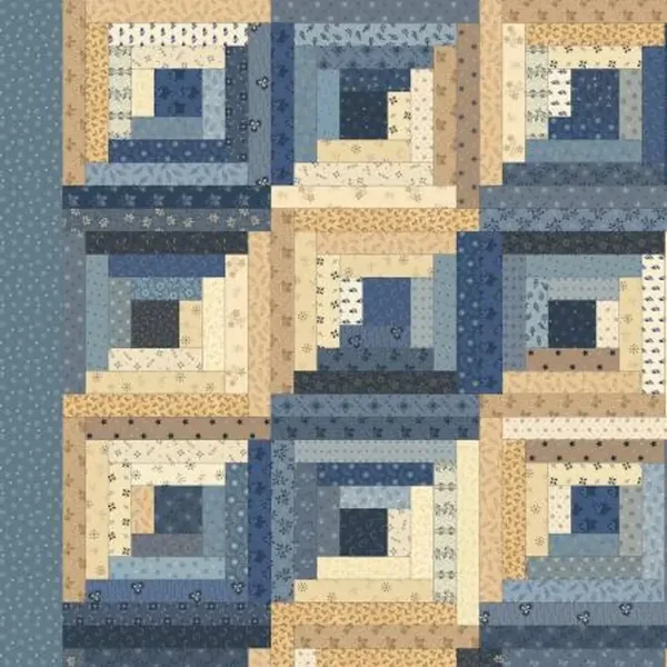 Q388 - stof logcabin blue - Windham