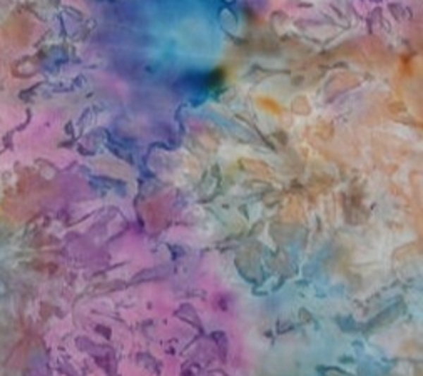 B91 - batikstof violet/oranje/blauw