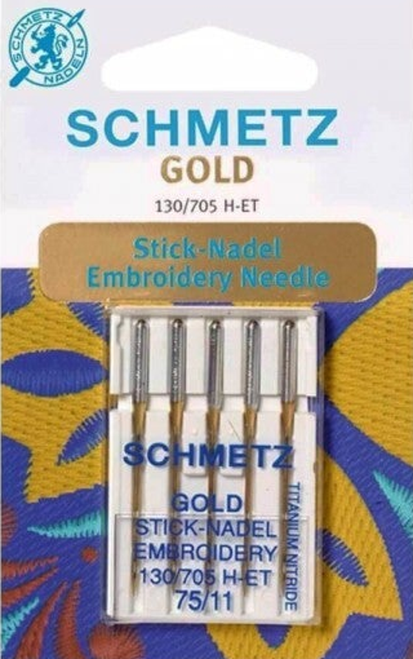 titanium embroidery GOLD van Schmetz naaimachine naalden