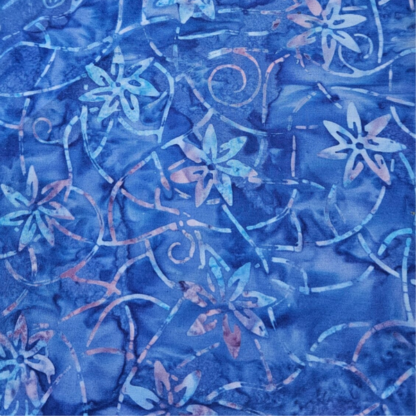 B70 - batikstof kobalt flower