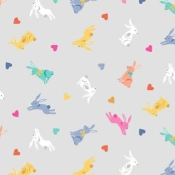 Q474  - stof Spring Rabbits - Makower