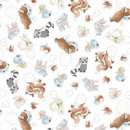 Q379 - stof bunnies snow day - Timeless Treasures