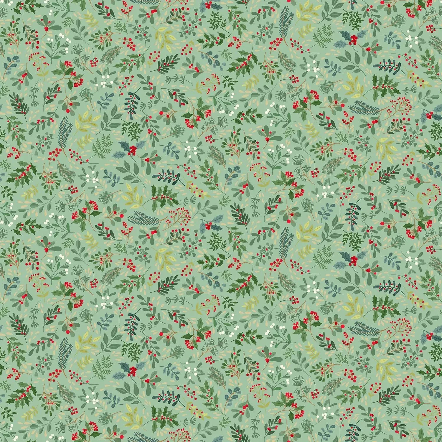 C30 - stof enchanted folige lt green - by Makower