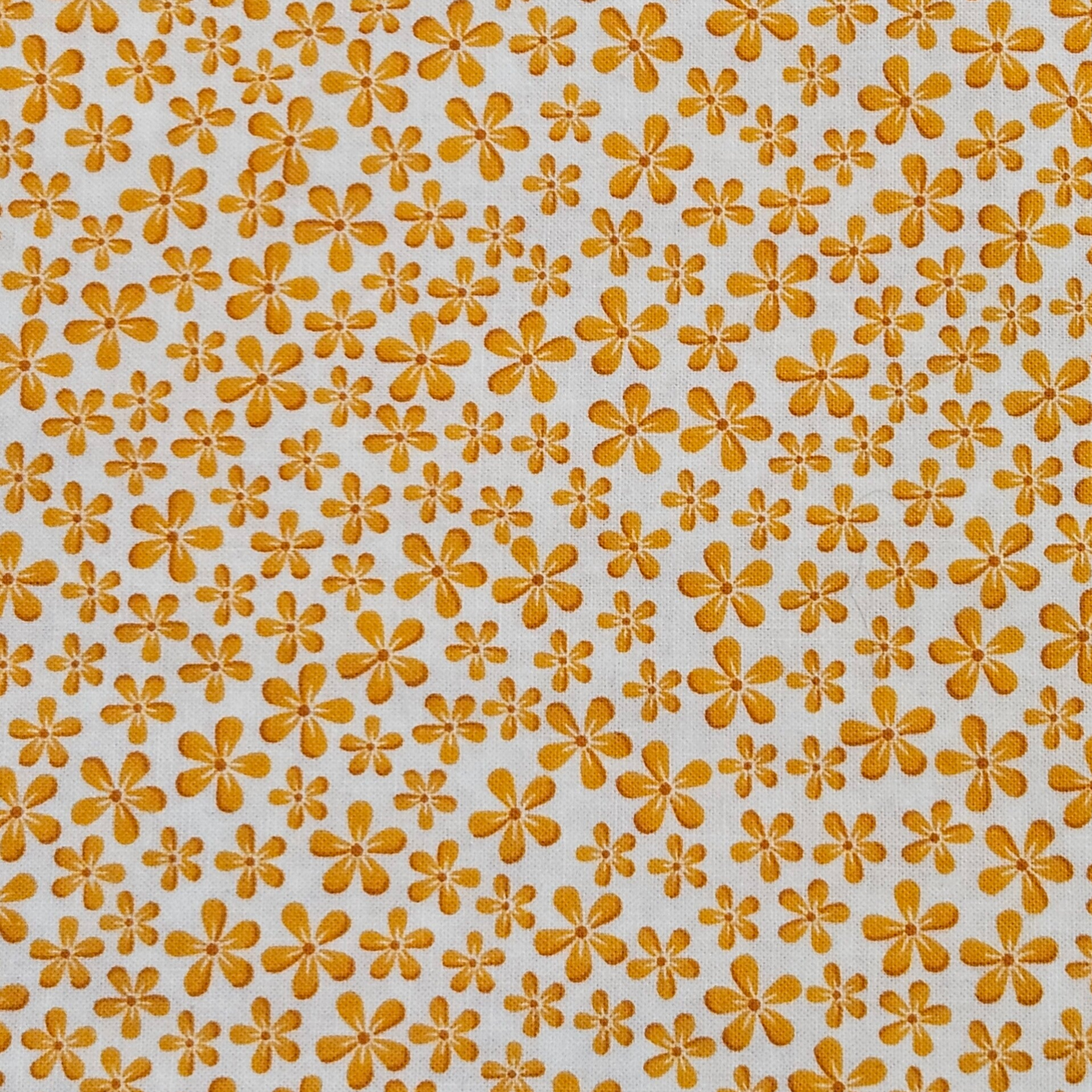 Q536 - stof oranje bloem  - Bernartex
