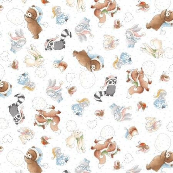 Q379 - stof bunnies snow day - Timeless Treasures