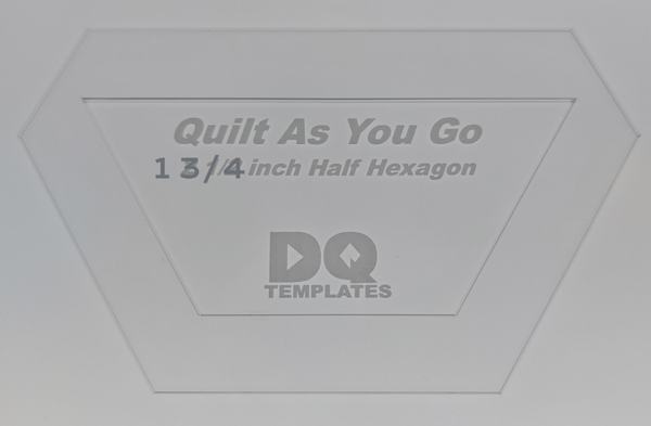 Quilt As You Go 1 3/4" Halve Hexagon Template van DQ templates