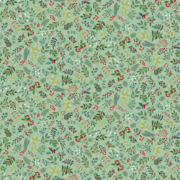C30 - stof enchanted folige lt green - by Makower