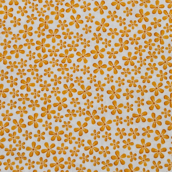 Q536 - stof oranje bloem  - Bernartex