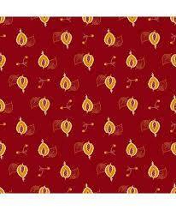 Q48 EQP  -stof Ruby Red- leaves and berries - Past & Present