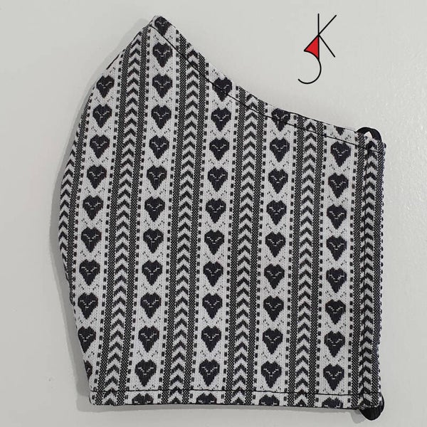 Mondkapje schortenbont zwart en rood