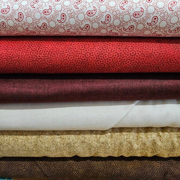 Pakket kubus roodtinten, accentkleur ecru/beige/bruin