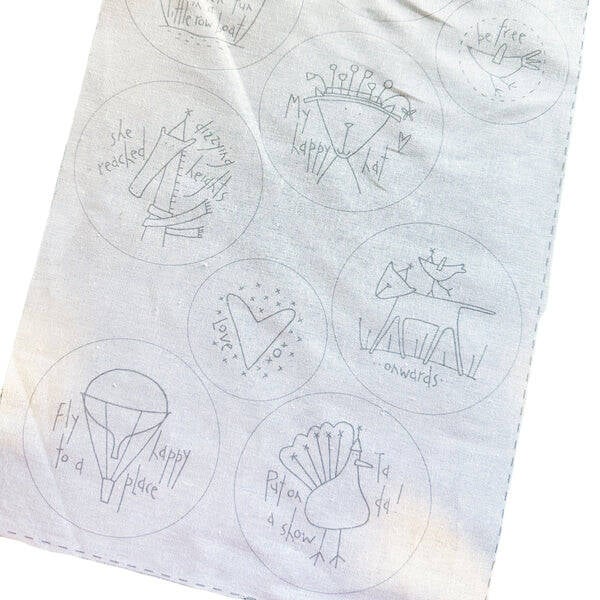 Stitchery panel Sunshine & Lollipops - The Birdhouse BOM 2024