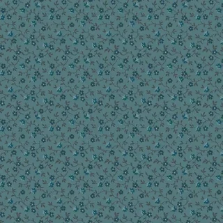 Q141 - stof  Little Flowers  Teal Blue - Midnight Bloom by Maywood Studio
