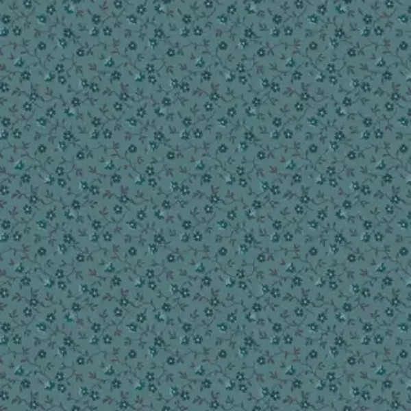 Q141 - stof  Little Flowers  Teal Blue - Midnight Bloom by Maywood Studio