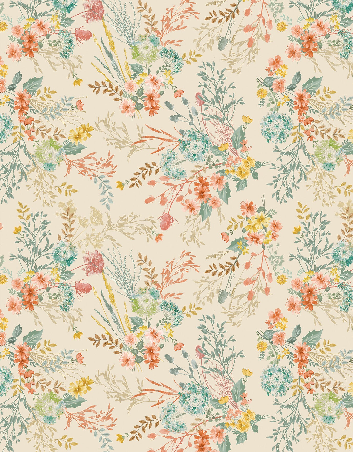 Montgomery cream/multi - stof dubbelbreed 275 cm