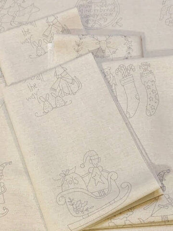 Stitchery panel  Make Ready for Christmas - The Birdhouse