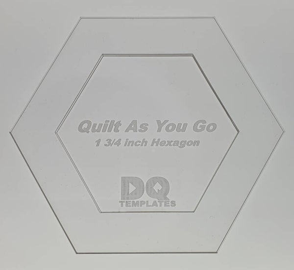 Quilt As You Go 1 3/4" Hexagon Template van DQ templates