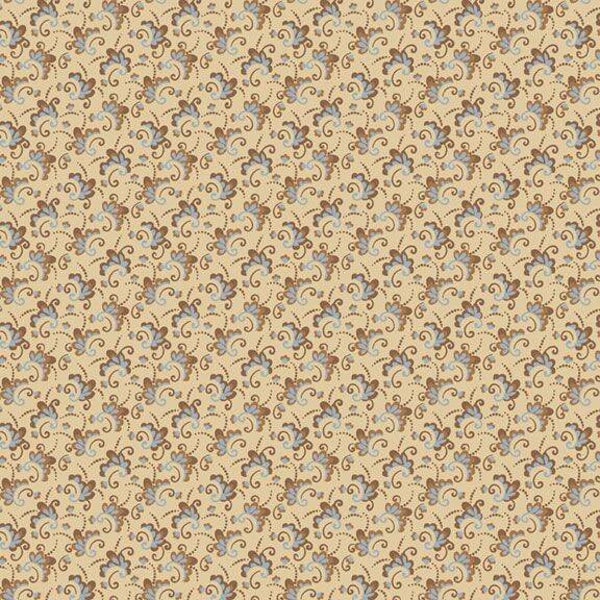Q1062 - stof ecru-brown-blue - Back in the Day - Marcus Fabrics