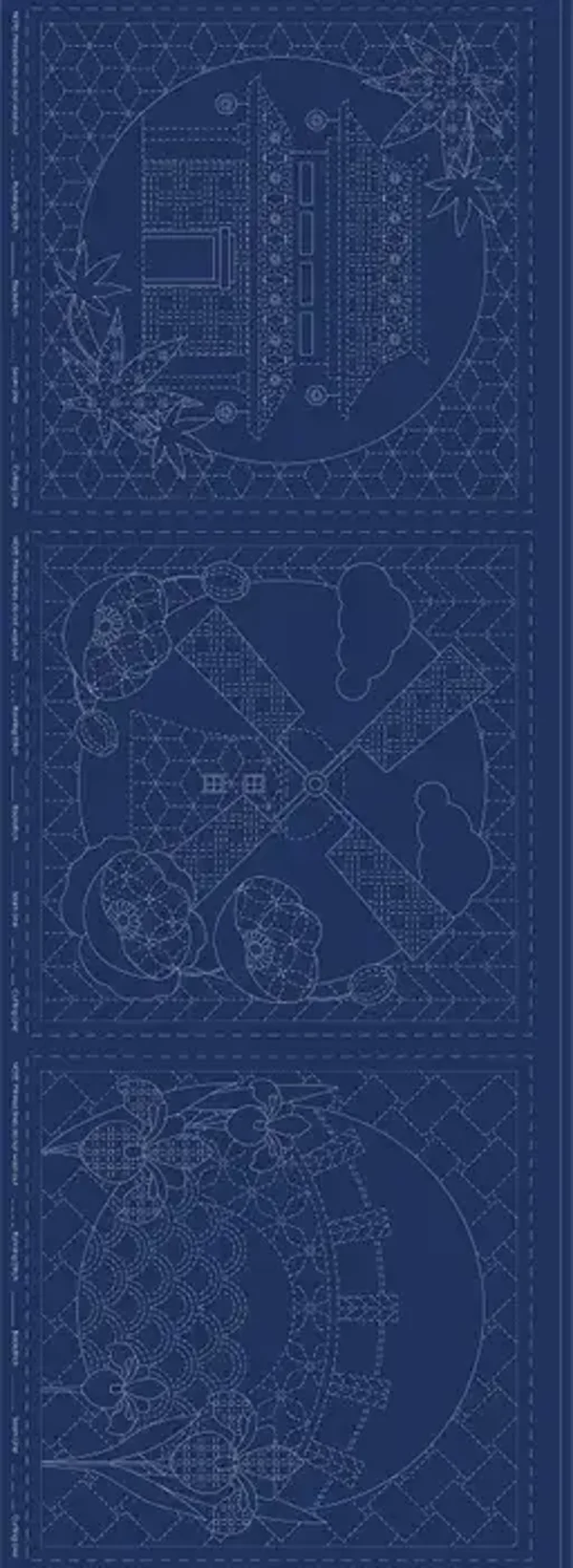 Panel Sashiko Little Scenes navy - Devenstone