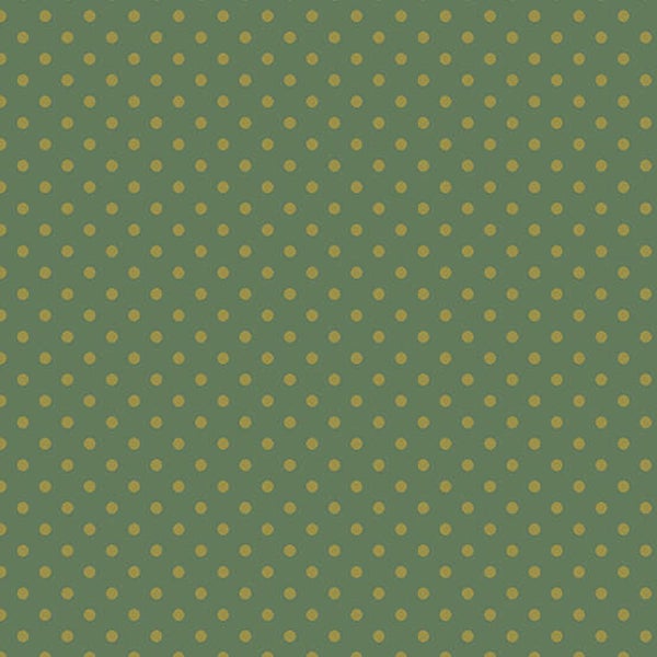 Q531 - stof dark Olive dots - Makower by Edyta Sitar