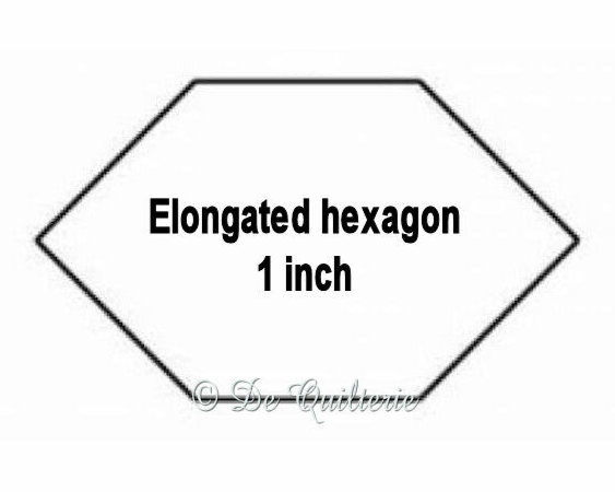 Kartonnen elongated hexagon 1 inch