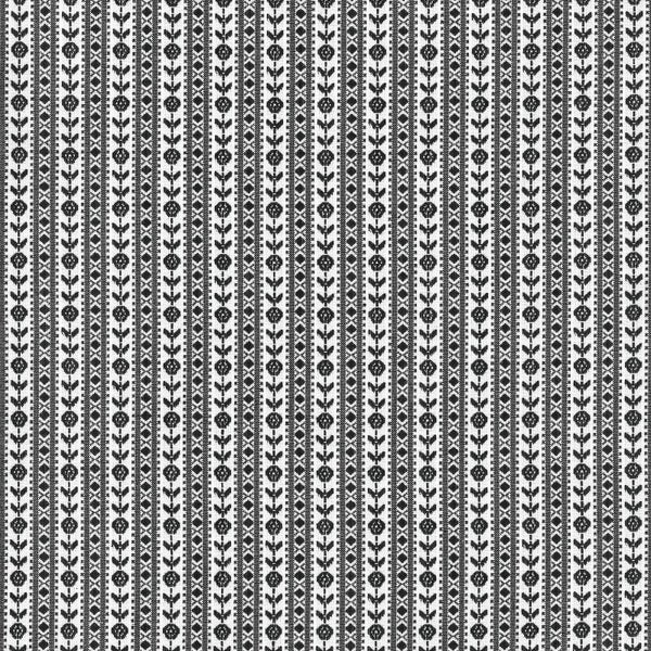 Zeeuwse stof rand bloem zwart/wit 6