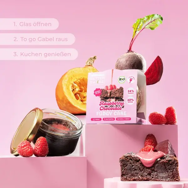 Bio Raspberry Fudgy Cake 24 Stk