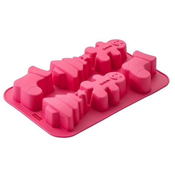 Silikon-Mini Kuchenform Weinachtsmotive, 6er